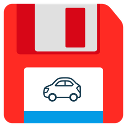 automobile and floppy disk