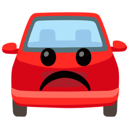 automobile and frowning face