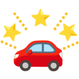 automobile and glowing star