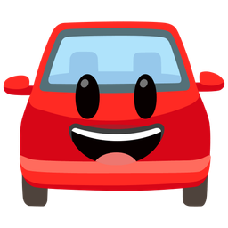 Automobile and Grinning face with big eyes