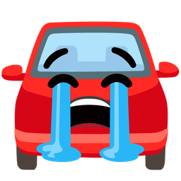 automobile and loudly crying face