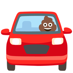 automobile and pile of poo