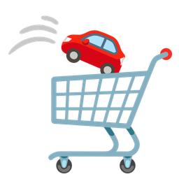 automobile and shopping cart