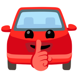 automobile and shushing face