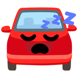 automobile and sleeping face