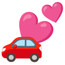 automobile and two hearts