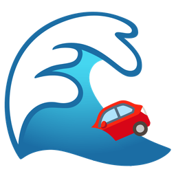 automobile and water wave