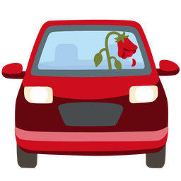 automobile and wilted flower