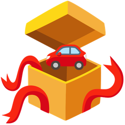 automobile and wrapped gift