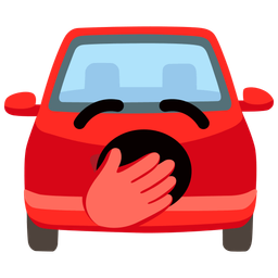 automobile and yawning face