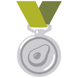 avocado and 2nd place medal