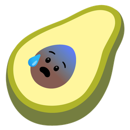 avocado and anxious face with sweat