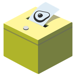 avocado and ballot box with ballot
