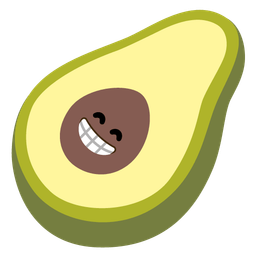 Avocado and Beaming face with smiling eyes