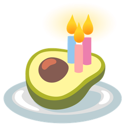 avocado and birthday cake