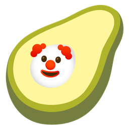 avocado and clown face