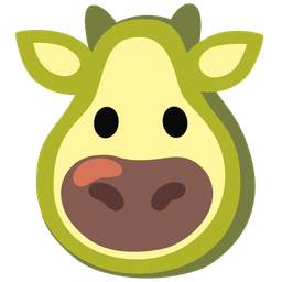 avocado and cow face