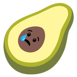 avocado and crying face