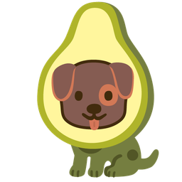 avocado and dog face