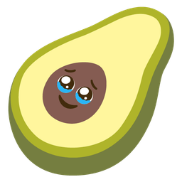 avocado and face holding back tears