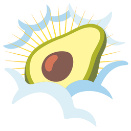 avocado and face in clouds