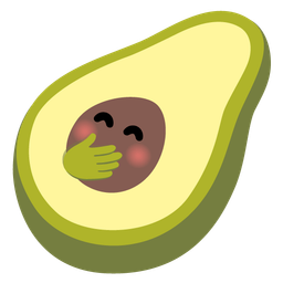 avocado and face with hand over mouth