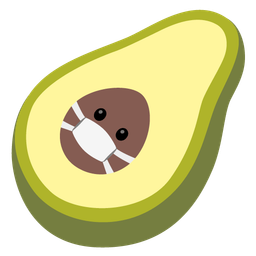 avocado and face with medical mask