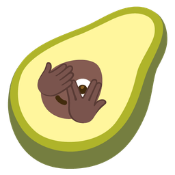 avocado and face with peeking eye
