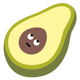 avocado and face with rolling eyes