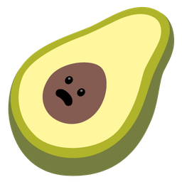 avocado and frowning face with open mouth