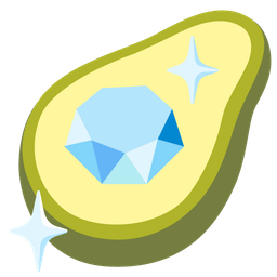 avocado and gem stone