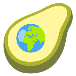 avocado and globe showing Europe-Africa
