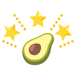 avocado and glowing star