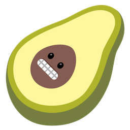 avocado and grimacing face
