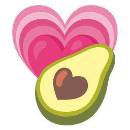avocado and growing heart