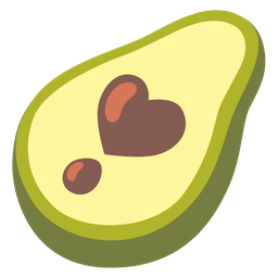avocado and heart exclamation