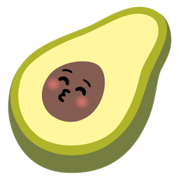 Avocado and Kissing face with closed eyes