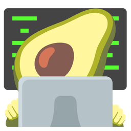 avocado and laptop