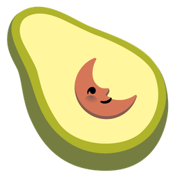avocado and last quarter moon face