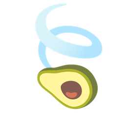 avocado and leaf fluttering in wind