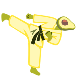 avocado and martial arts uniform