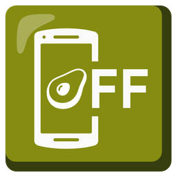 avocado and mobile phone off