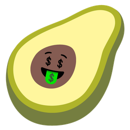 Avocado and Money-mouth face