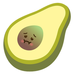 avocado and nauseated face