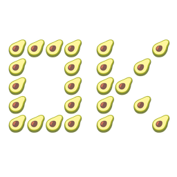 avocado and OK button