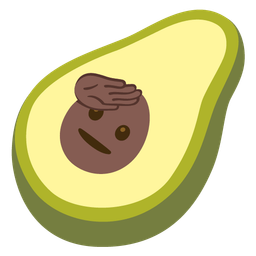avocado and saluting face
