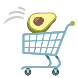 avocado and shopping cart