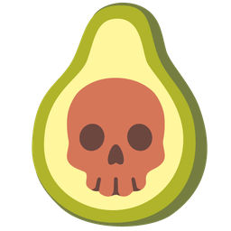avocado and skull