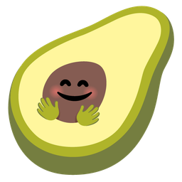 Avocado and Smiling face with open hands