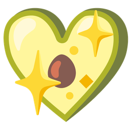avocado and sparkling heart
